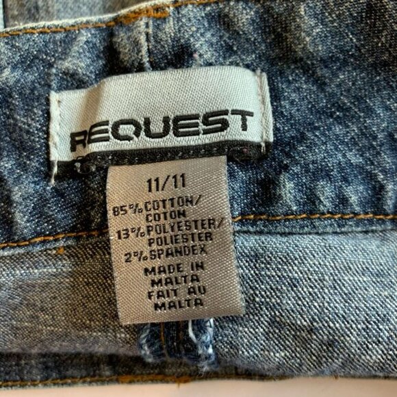 Vintage Request Boho Stretch Denim Mini Skirt Jean Size 11 Large - Picture 7 of 10